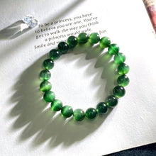 画像をギャラリービューアに読み込む, 緑のフュージョン猫の目のブレスレット